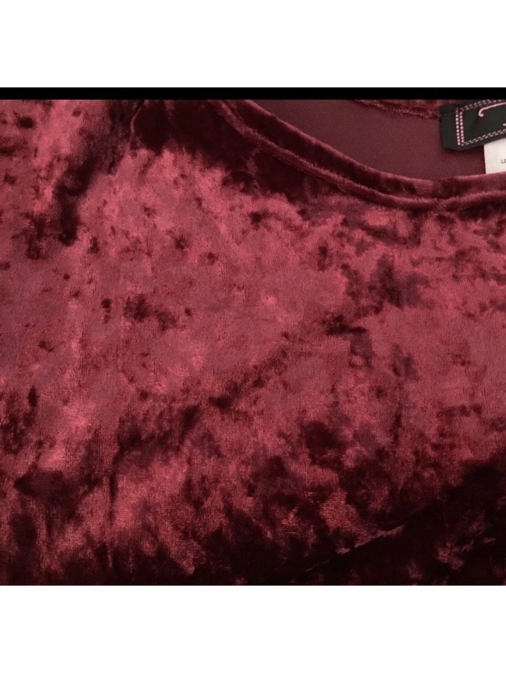 Vintage Y2K Batwing Red Crushed Velvet Velour Tie Front Crop Top Fairy Women’s S - Picture 7 of 7